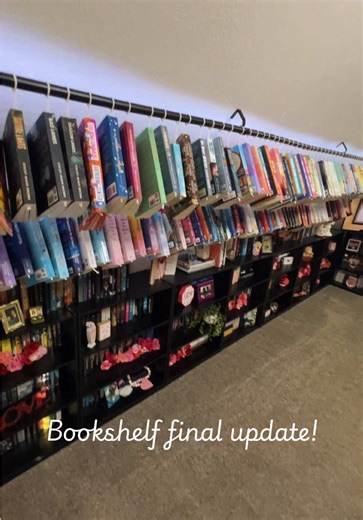 I’ve finally got my books organized from adding new shelves and hanging shelves! Let’s see what other controversial ways I can come up with to display my books! Give me any ideas! 😜