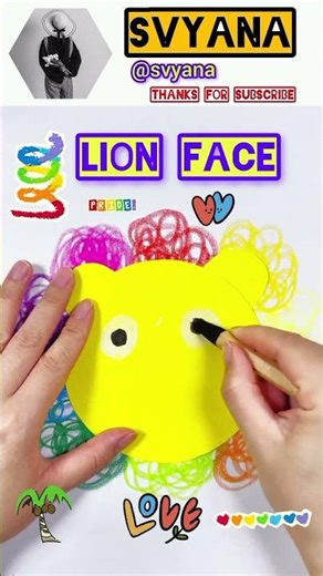 Colourful Lion 🦁Face Drawing || How To Draw🦁Lion Face Step By Step #art #lion #face #drawing #shorts