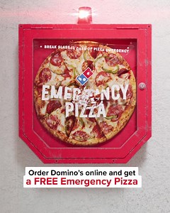Don’t let a pizza emergency get you down. Order now on dominos.com and get a FREE Domino’s Emergency Pizza to use in the future. | Domino's Pizza