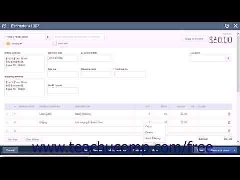 QuickBooks Online Plus 2015 Tutorial Deleting Estimates Intuit Training