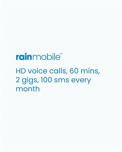 Stay connected wherever you are with rainMobile. Enjoy HD voice calls, 2 gigs, 60 mins & 100 sms every month! Give it up for rainMobile! Comment with a 🙌🏽 and you could win a R1000 cash voucher! Ts & Cs apply. | rain South Africa
