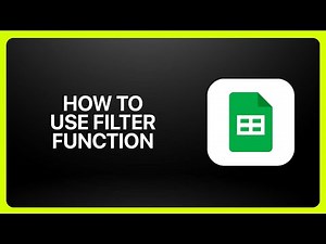 How To Use FILTER Function In Google Sheets 2025! Tutorial