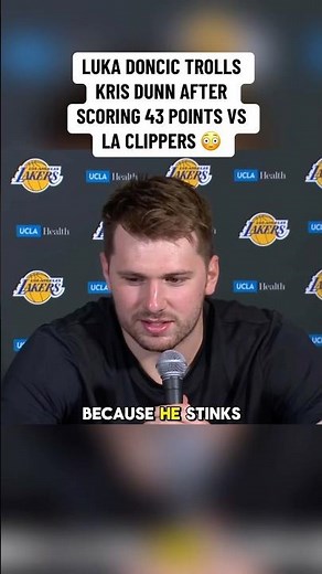 “Kris Dunn got SALTY” - Luka Doncic Post Game Interview - Clippers vs Lakers