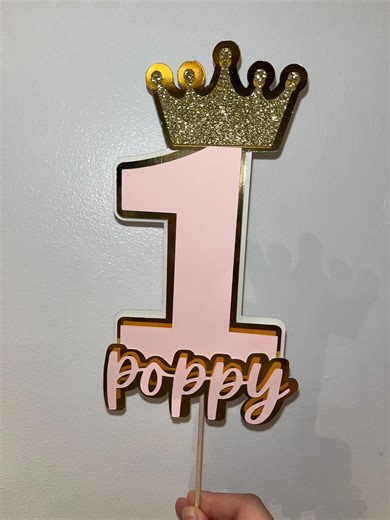 Kids Birthday Cake Topper With Crown - Etsy
