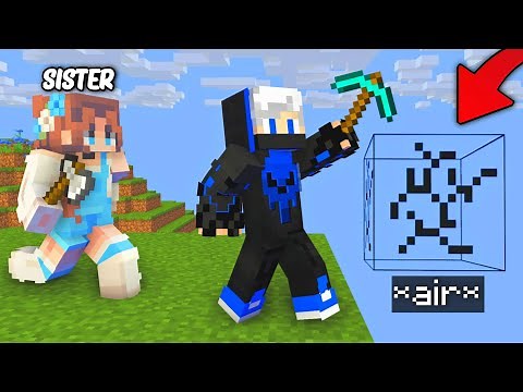SPEEDRUNNER vs HUNTER With My Sister But, I Can Mine Everything in Minecraft...