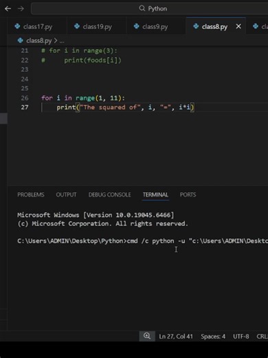 This video write a code logic find the squared of numbers starting from 1 to 10.Its very helpfull for beginners. #softwaredeveloper #logic #python #selflearning #aideveloper