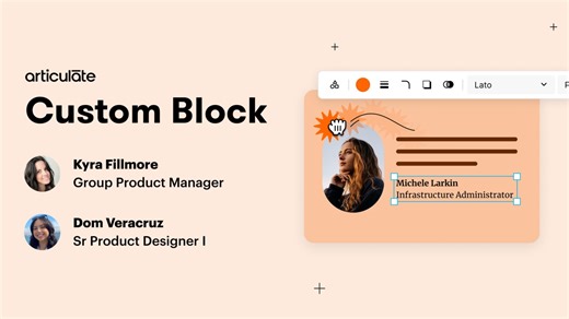 With the new Custom Block feature in Rise, you can create your own blocks from scratch or customize a prebuilt template. 🎨Watch the behind-the-scenes video & learn more in our on-demand webinar… | Articulate 360