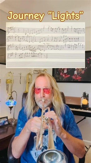 Journey “Lights” (solo) on trumpet #rock #guitar #journey #trumpet #nealschon #larrygareau #fyp