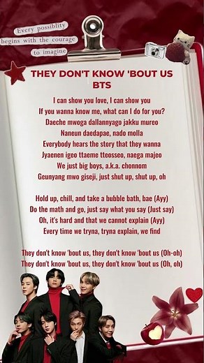 they don't know 'bout us - BTS (lyrics)