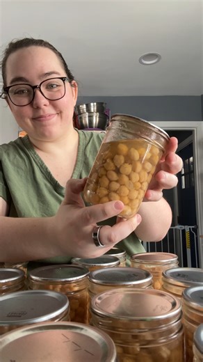 Happy Stocktober! Canning Chickpeas—Full safe & tested recipe from USDA Guide to Home Canning! Soak beans 12 hours, drain water. Add fresh water and boil for 30 minutes. Add 1/2 tsp of salt (optional) to each pint jar. Fill with hot beans and cooking water, leaving 1-inch headspace. Pressure Can pints for 75 minutes, 10 lbs. #Canning #LowWaste #Sustainable #Sustainability #FoodWaste #Recipes #Homemade #WaterBathCanning #Beans #Chickpeas #GarbanzoBeans #CanningBeans | Living Planet Friendly