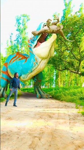 T-Rex dinosaur caught my friend the raptor | Fan Made Vfx Scene #dinosaur #dinosaurs #vfx