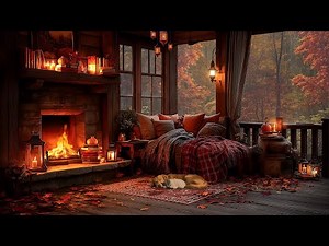 December Heavy Rain by the Fireplace | The DEEPEST Healing for Restful Sleep & Cozy Relaxation