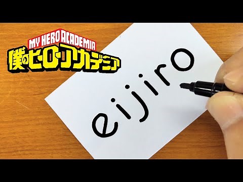 How to turn name EIJIRO（Eijiro Kirishima | My Hero Academia）into a drawing - How to draw doodle art