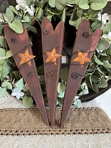 Primitive Heart Home Decor - Long Country-style Heart for Everyday Decoration- Rustic Wall Decor- Bowl Filler - Handcut - Handpainted - Etsy