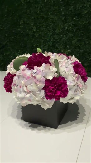 Floral Mass Design | Hydrangea & Carnation Arrangement | Before & After