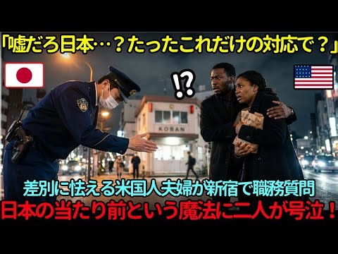 【海外の反応】「日本の常識は世界で『異常』なのか？」差別の恐怖に震える米国人夫婦が号泣…日本の警察官が粉々のドーナツで家族を救った驚愕の真実。