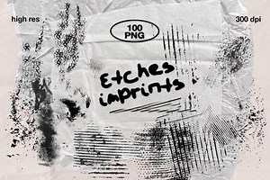 Grunge PNG Elements - 100 Etches & Imprints, Scratch Marks, Stamped Lines, Transparent Overlays, Distressed Clipart for Collage Design, Punk - Etsy