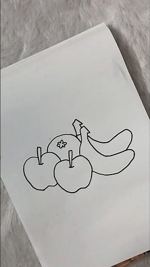 Easy Fruits Drawing For kids #shorts #fruits #drawing #trending #art #youtubeshorts #viral #ytshorts