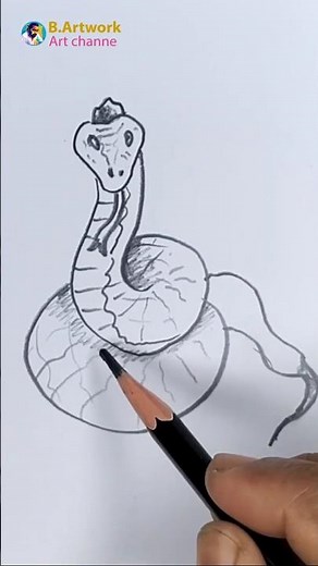 Easy Snake Drawing | How to Draw a Snake #B.artwork #Drawing