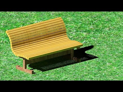 AutoCAD 3D Model Wooden Park Bench Modeling Training - QasimCAD
