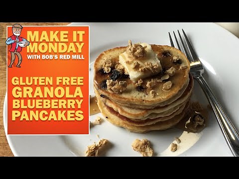 Gluten Free Blueberry Pancakes with Granola