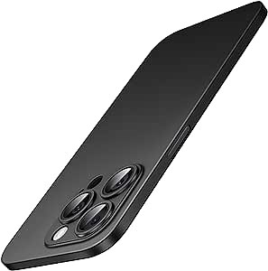 JETech Ultra Slim Case for iPhone 15 Pro Max 6.7-Inch, Camera Lens Cover, Lightweight Matte Finish PP Hard Minimalist Case, Support Wireless Charging (Black Titanium)