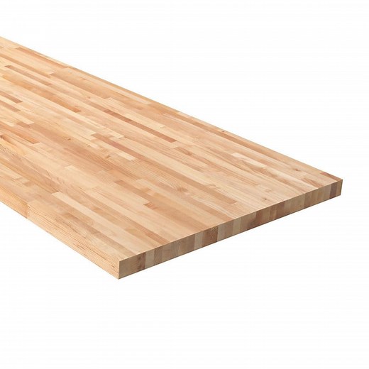 HARDWOOD REFLECTIONS 8 ft. L x 25 in. D Unfinished Maple Solid Wood Butcher Block Countertop With Square Edge 152598HDMPL-98