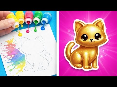 Awesome DIY Stickers + Puffy Paint Adventure ✂️✨