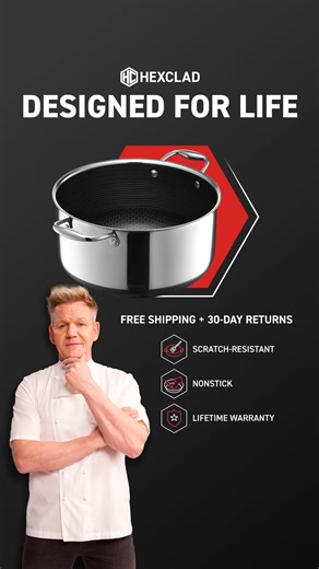 Ready to level up your cooking game? 🔥 HexClad hybrid cookware combines the durability of stainless steel, the searing power of cast iron, and the convenience of nonstick—all in one genius pan. ✔️ Effortless Nonstick Cleanup ✔️ Restaurant-Quality Searing ✔️ Even Heating ✔️ Dishwasher & Oven-Safe ✔️ Lifetime Warranty ✔️ Free Shipping Join over 900,000 home cooks who swear by this cookware. | Gordon Ramsay
