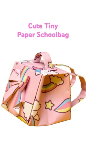 DIY Mini Paper Backpack, Cute Tiny Schoolbag 🎒
