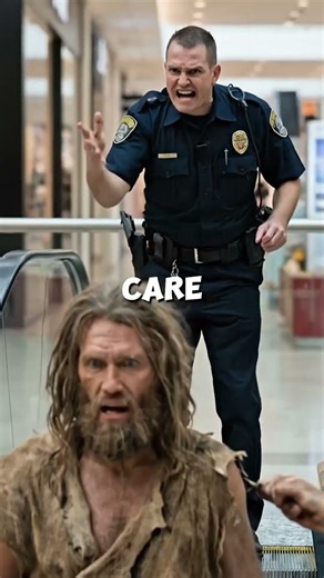 Caveman Discovers an Escalator at the Mall 🦣🏢 #shorts