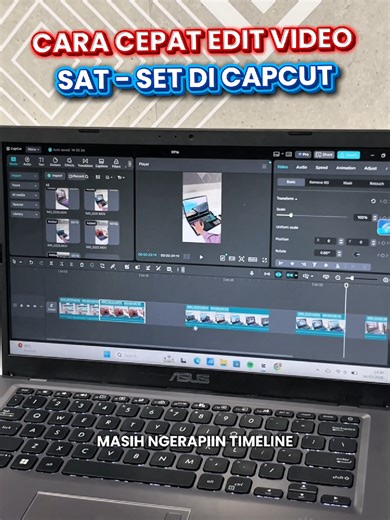 Capek ngerapiin timeline CapCut satu-satu? 😴 Ternyata ada cara yang jauh lebih cepet! Cukup sekali pencet tombol 'P' di keyboard, timeline kamu langsung rapi otomatis. Kerja jadi lebih efisien dan nggak buang-buang waktu lagi deh! 🚀✨ Yuk, cobain tips ini sekarang juga! #CapCutTips #EditVideo #TipsCapCut #SentralKomputerBekasi #TutorialEditVideo