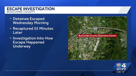Internal investigation underway after inmate escapes Buncombe County Detention Center