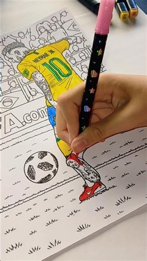 🎨⚽ Colorindo o Neymar com canetinhas! Veja o desenho ganhar vida do começo ao fim.