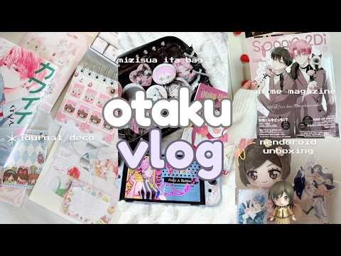 otaku vlog ☆ mizisua itabag, nendoroid unboxing, anime magazine, journal deco