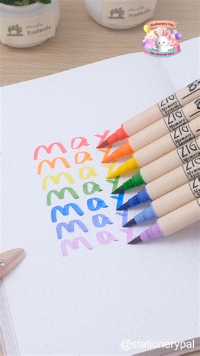 Hello, May! 👋 🔍Kuretake Zig Brushables Brush Pen .⁠ .⁠ .⁠ 🎈Get great deals for washi tapes, pens, brush pens, and much other stationery at our shop. Click the link in bio @stationerypal or visit stationerypal.com⁠ .⁠ .⁠ .⁠ #letteringdaily #letteringchallenge #modernlettering #moderncalligrapher #handlettered #handlettering #handletteringpractice #letteringartist #learnlettering #calligraphylettering #calligraphycommunity #calligrabasics #lettereveryday #studygram #stationerylover #bujoinspira