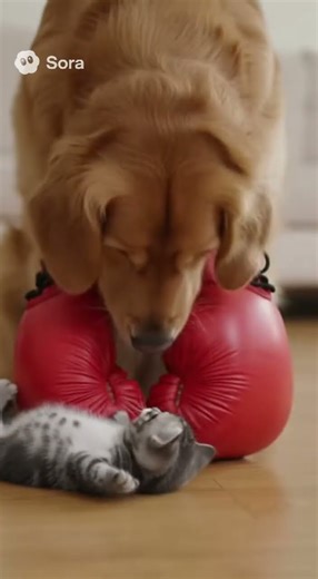 "Down Goes the Challenger!" This Kitten's 'Awkward' Tumble Ends in a 'Tender' Hug.