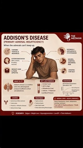 Addison's Disease 🫘| #awareness #mbbs #medicosstuff #health #viral #medicine #education #doctor