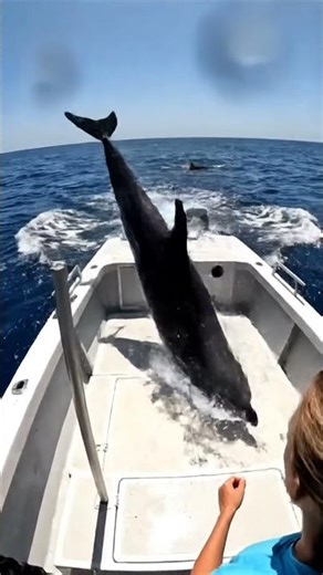 A Dolphin Jumps Into Our Boat!