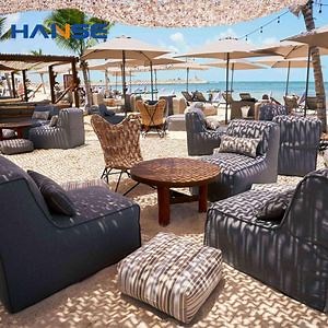 [Hot Item] French Modern Style Resort Villa Project Outdoor Sofa Set Garden Furniture with Soft Cushions Lounge Set