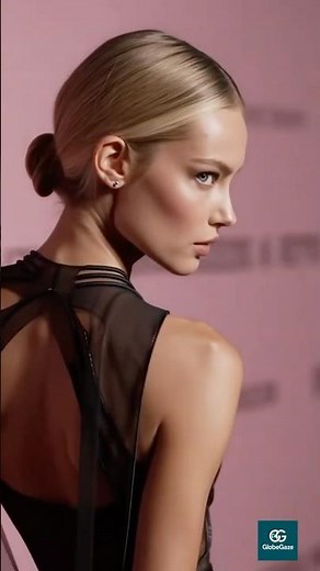 BLACK SHEER GOWN — red carpet illusion panels