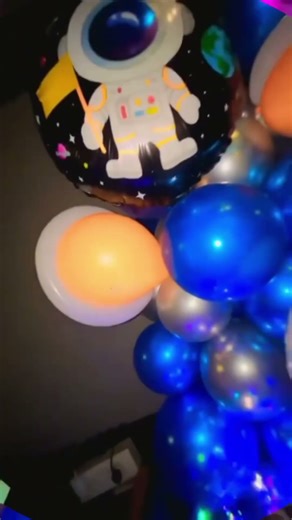 🚀 Space Theme Balloon Decoration | Stunning Galaxy Birthday Setup #youtubeshorts #space #party