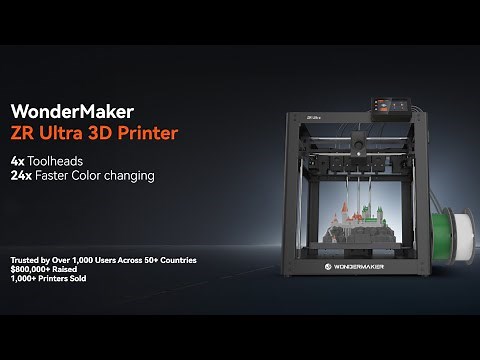 ZR Ultra | 4x Toolheads | Multi-Color & Multi-Material Printing | Four Heads, Zero Waste
