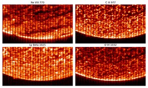 Mercury transit with solar atmosphere backdrop