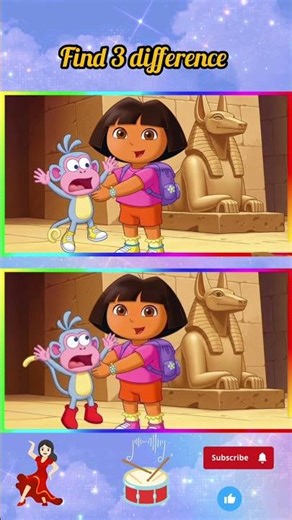 Find 3 difference, DORA BUJI IN Egyptian Pyramid , adventure,DORA BUJI #-81#puzzles