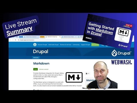 Summary: Getting Started with Markdown in Drupal