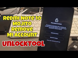 Redmi Note 10 Mojito (M2101K7AI), Delete Mi Account, One Click with UnlockTool.