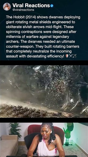 The Hobbit (2014) shows dwarves deploying giant rotating metal shields engineered to
