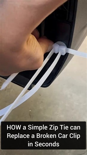 Science, Technology & Engineering | This is a clever, practical hack for when your car's plastic panel clips or pop pins are broken or missing. By using a standard zip tie and... | Instagram