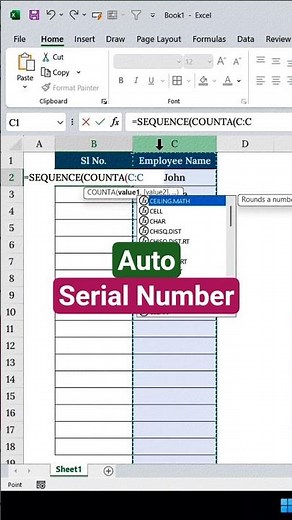 Excel Auto Serial Number Trick (Updates Automatically!)